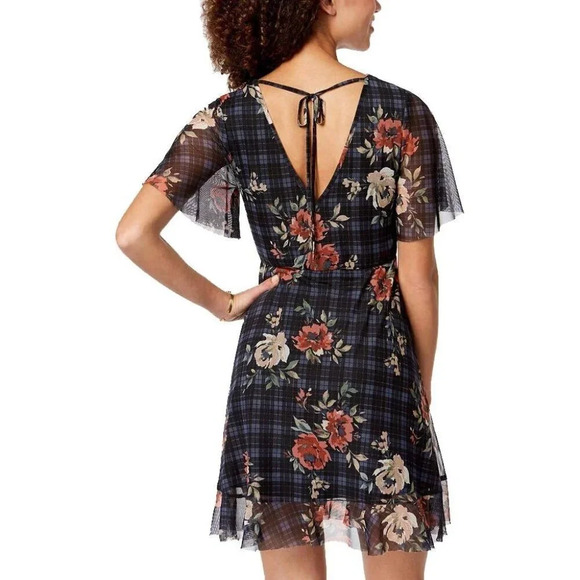 American Rag Tie Back Fit & Flare Dress Printed Floral XXS - Picture 2 of 7